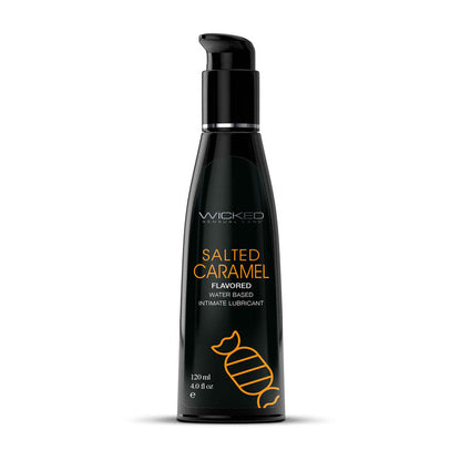 Wicked Aqua Salted Caramel - Salted Caramel Flavoured Water Based Lubricant - 120 ml (4 oz) Bottle Wicked
