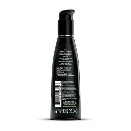 Wicked Aqua Vanilla Bean - Vanilla Bean Flavoured Water Based Lubricant - 120 ml (4 oz) Bottle Wicked