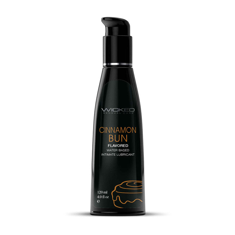 Wicked Aqua Cinnamon Bun - Cinnamon Bun Flavoured Water Based Lubricant - 120 ml (4 oz) Bottle wicked