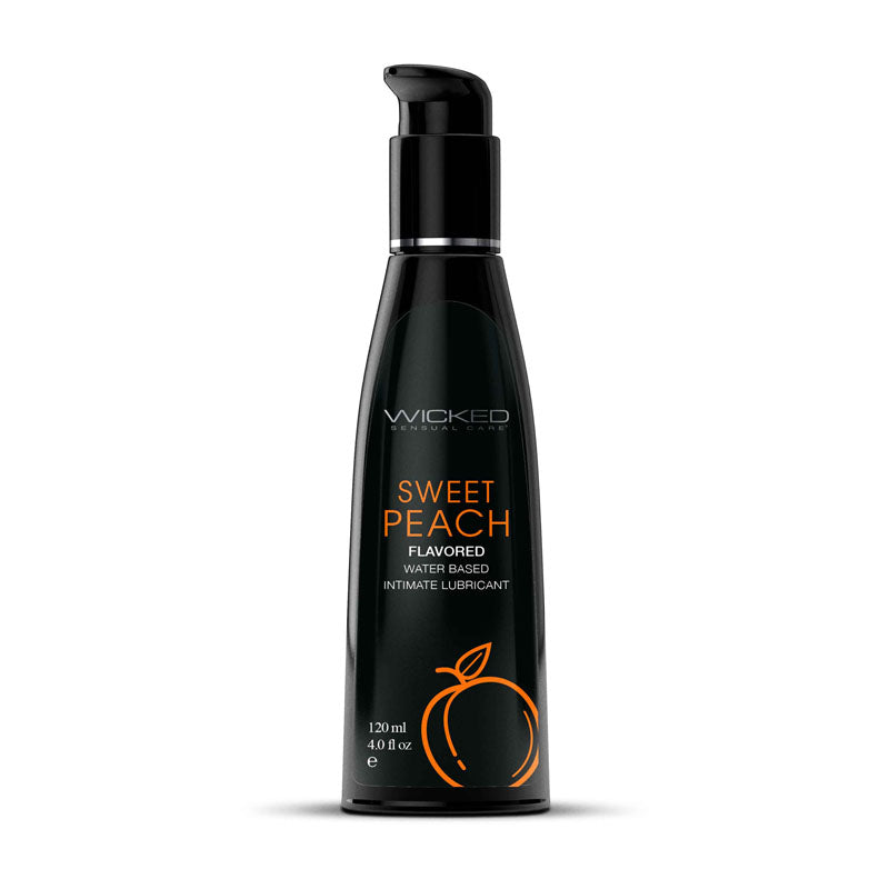 Wicked Aqua Sweet Peach - Sweet Peach Flavoured Water Based Lubricant - 120 ml (4 oz) Bottle Wicked