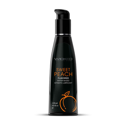 Wicked Aqua Sweet Peach - Sweet Peach Flavoured Water Based Lubricant - 120 ml (4 oz) Bottle Wicked