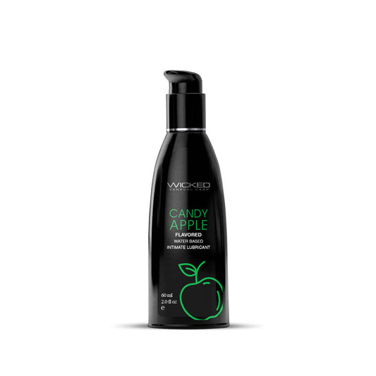 Wicked Aqua Candy Apple - Candy Apple Flavoured Water Based Lubricant - 60 ml (2 oz) Bottle Wicked