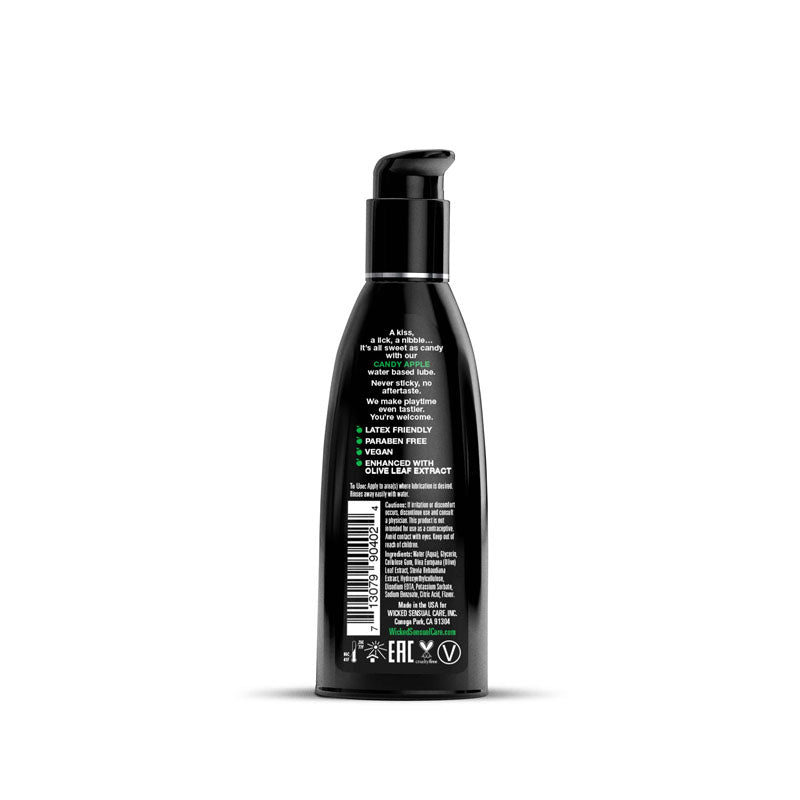 Wicked Aqua Candy Apple - Candy Apple Flavoured Water Based Lubricant - 60 ml (2 oz) Bottle Wicked