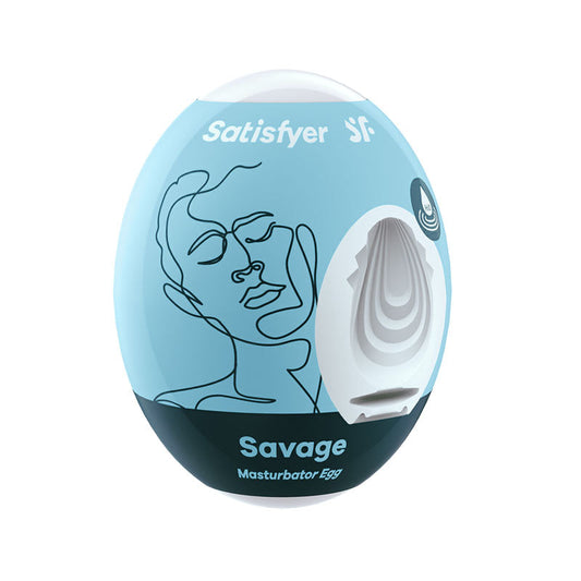 Satisfyer Masturbator Egg - Savage - White Stroker Sleeve Satisfyer