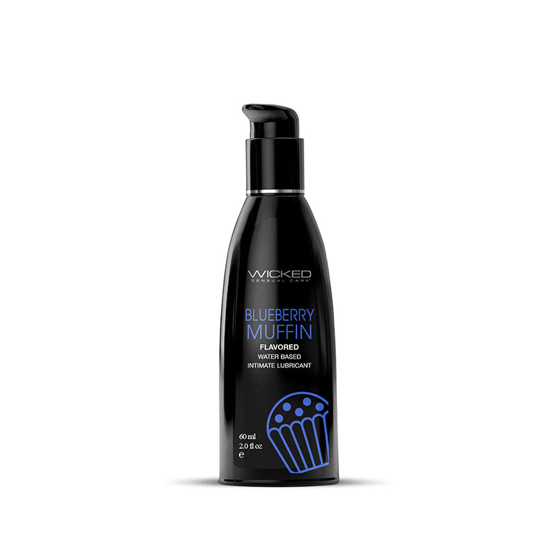 Wicked Aqua Blueberry Muffin - Blueberry Muffin Flavoured Water Based Lubricant - 60 ml (2 oz) Bottle Club X