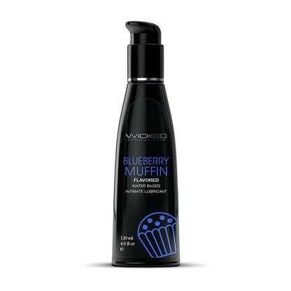 Wicked Aqua Blueberry Muffin - Blueberry Muffin Flavoured Water Based Lubricant - 120 ml (4 oz) Bottle Wicked