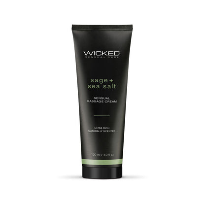 Wicked SAGE + SEA SALT Sensual Massage Cream - Scented Massage Cream - 120 ml Tube Wicked