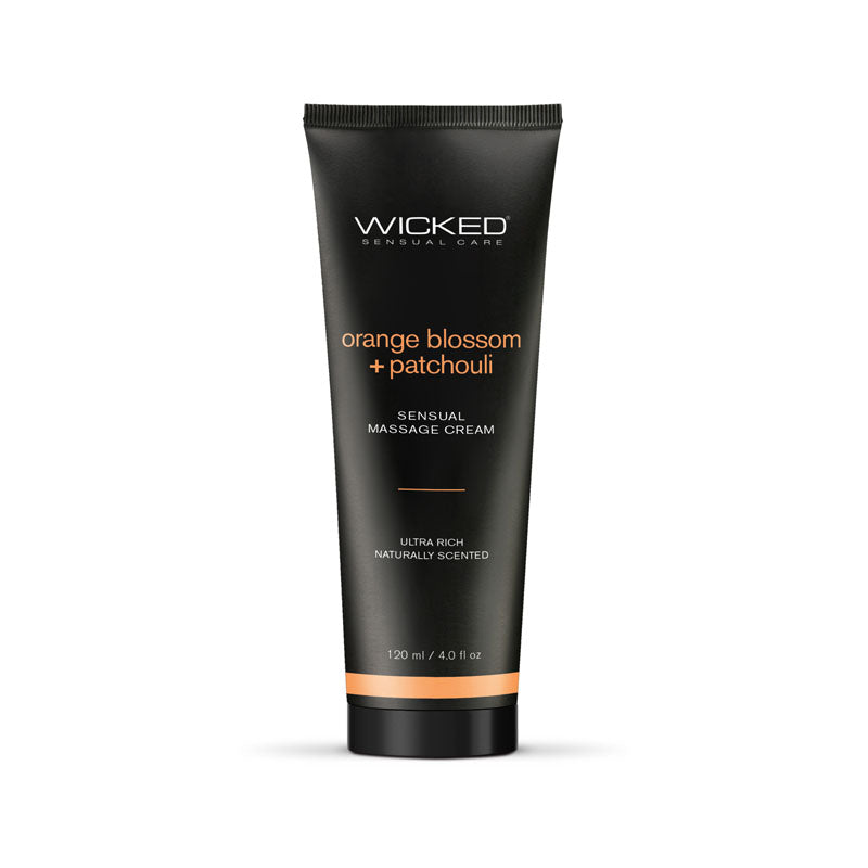 Wicked ORANGE BLOSSOM + PATCHOULI Sensual Massage Cream - Scented Massage Cream - 120 ml Tube Wicked