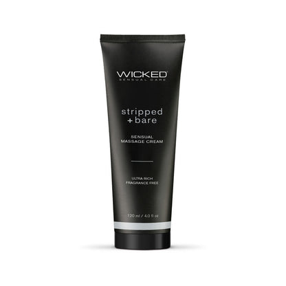 Wicked STRIPPED + BARE Sensual Massage Cream - Unscented Massage Cream - 120 ml Tube Wicked