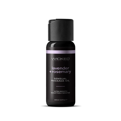 Wicked Sensual Massage Oil - Lavender + Rosemary - Lavender and Rosemary Scented Massage Oil - 120 ml Tube Wicked