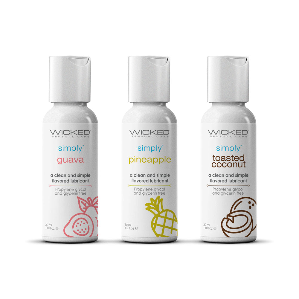 Wicked Simply Tropical Trio - Flavoured Water Based Lubricants - Set of 3 x 30 ml Bottles Wicked