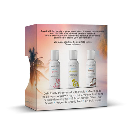 Wicked Simply Tropical Trio - Flavoured Water Based Lubricants - Set of 3 x 30 ml Bottles Wicked