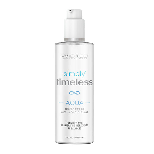 Wicked Simply Timeless Aqua - Water Based Lubricant - 120 ml (4 oz) Bottle White - Club X