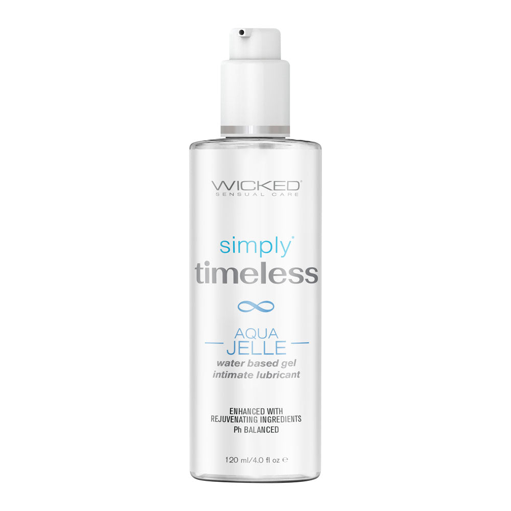 Wicked Simply Timeless Aqua Jelle - Water Based Anal Lubricant - 120 ml (4 oz) Bottle Wicked