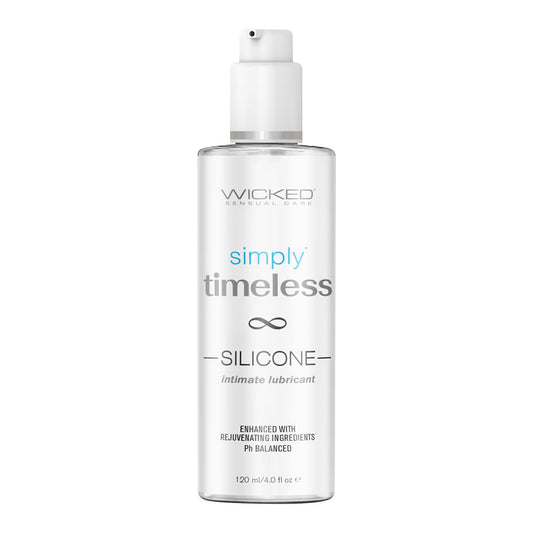 Wicked Simply Timeless Silicone - Silicone Based Lubricant - 120 ml (4 oz) Bottle White - Club X