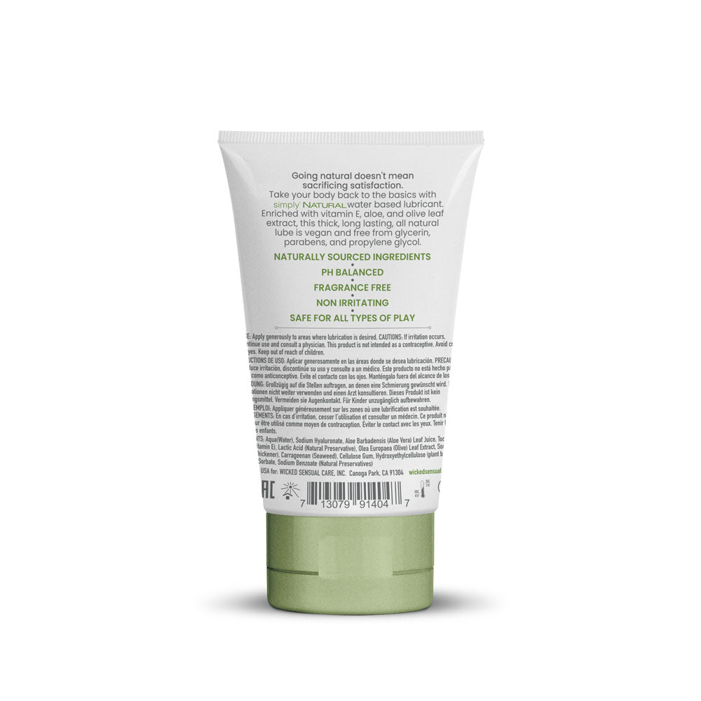 Wicked Simply Natural - Water Based Lubricant - 120 ml (4 oz) Bottle Wicked