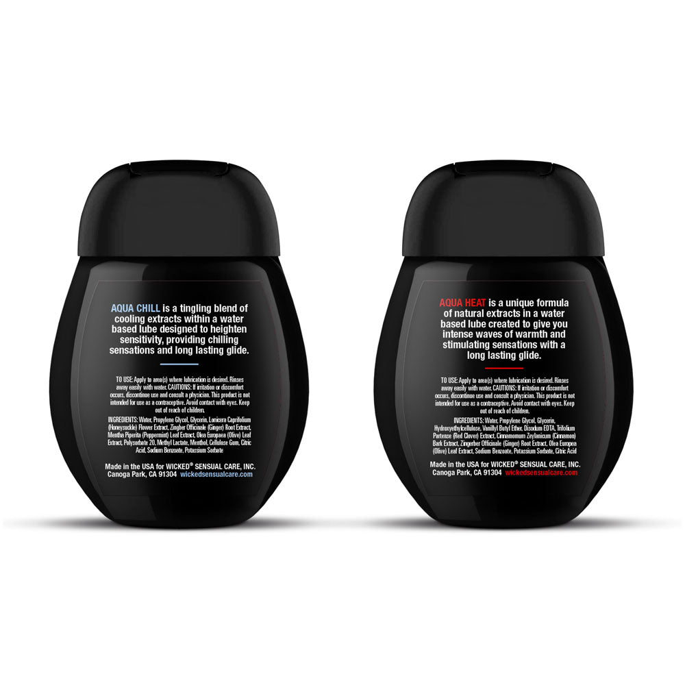 Wicked Sensation Kit - Warming & Cooling Water Based Lubricants - 2 Pack of 120 ml Bottles Wicked