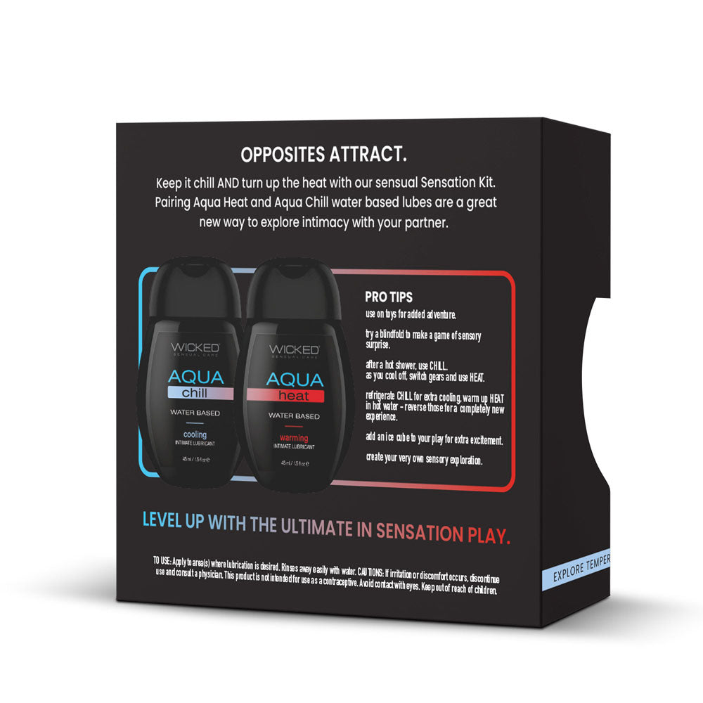 Wicked Sensation Kit - Warming & Cooling Water Based Lubricants - 2 Pack of 120 ml Bottles Wicked