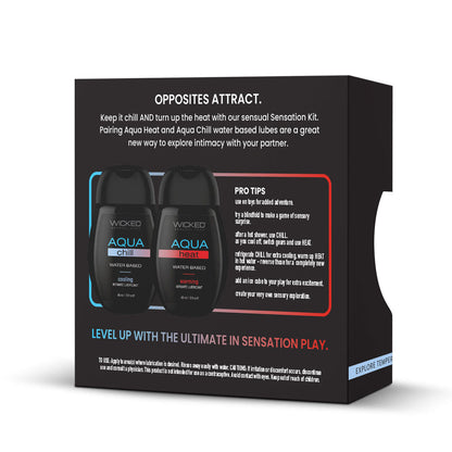 Wicked Sensation Kit - Warming & Cooling Water Based Lubricants - 2 Pack of 120 ml Bottles Wicked