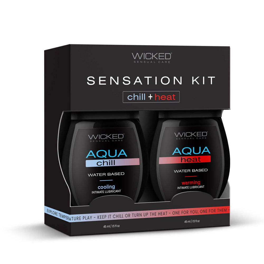 Wicked Sensation Kit - Warming & Cooling Water Based Lubricants - 2 Pack of 120 ml Bottles Wicked