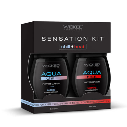 Wicked Sensation Kit - Warming & Cooling Water Based Lubricants - 2 Pack of 120 ml Bottles Wicked