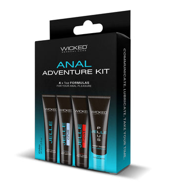 Wicked ANAL ADVENTURE KIT - Mixed Jelle Anal Lubricants 30 ml Bottles - 4 Pack Wicked
