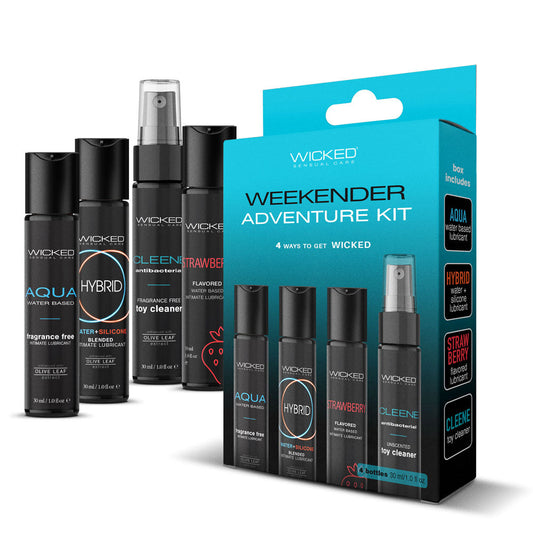 Wicked WEEKENDER ADVENTURE KIT - Mixed Lubricants & Cleaner 30 ml Bottles - 4 Pack Wicked