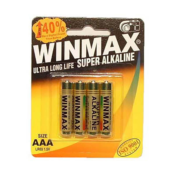 Winmax AAA Super Alkaline Batteries - Super Alkaline Batteries - AAA 4 Pack Wincell/winmax
