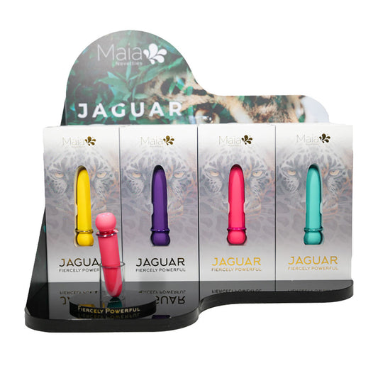 Maia JAGUAR Display - Coloured Rechargeable Bullets - Display of 4 Colours x 3 each with Tester Coloured - Club X