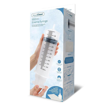 AquaClean 550ml Enema Syringe - 550 ml Capacity with Free Travel Douche Included Xgen Products