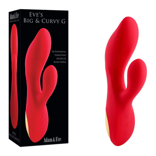 Adam & Eve EVE'S BIG AND CURVY G - Red 19.8 cm USB Rechargeable Rabbit Vibrator Red - Club X