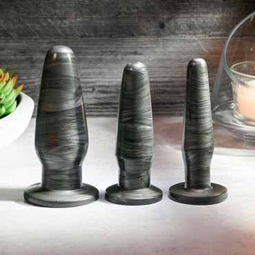 Adam & Eve ANAL ROCKETS TRAINER SET - Black Butt Plugs - Set of 3 Sizes Adam & Eve