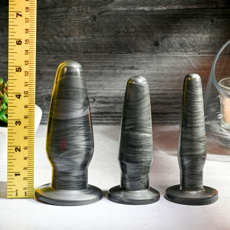 Adam & Eve ANAL ROCKETS TRAINER SET - Black Butt Plugs - Set of 3 Sizes Adam & Eve