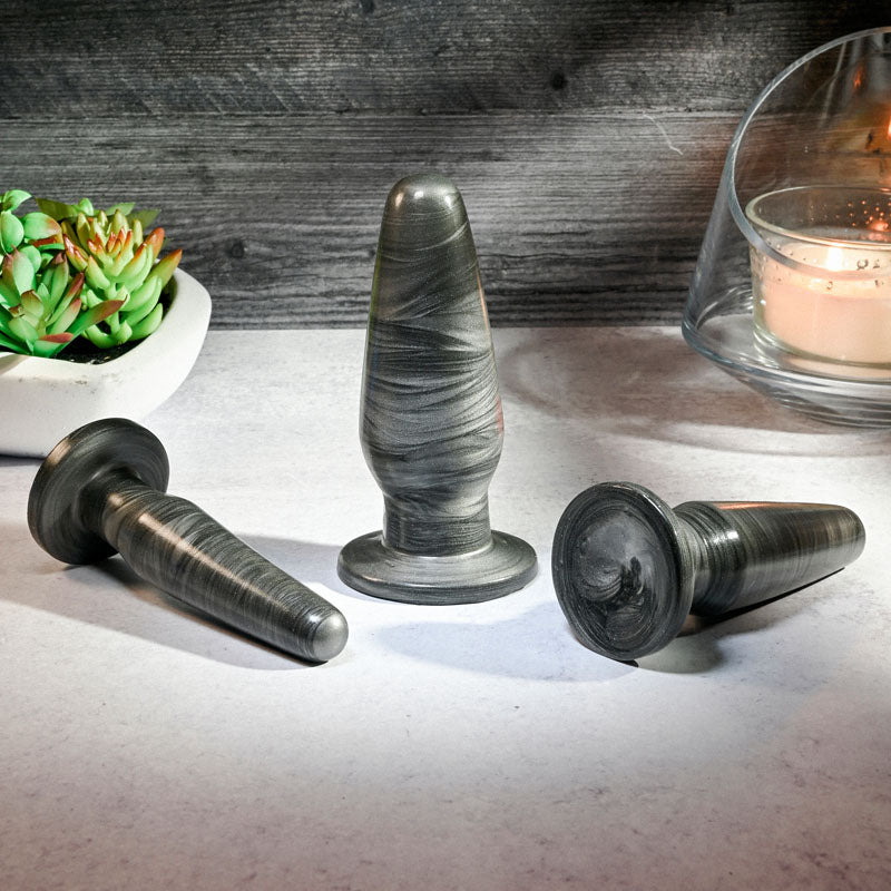 Adam & Eve ANAL ROCKETS TRAINER SET - Black Butt Plugs - Set of 3 Sizes Adam & Eve