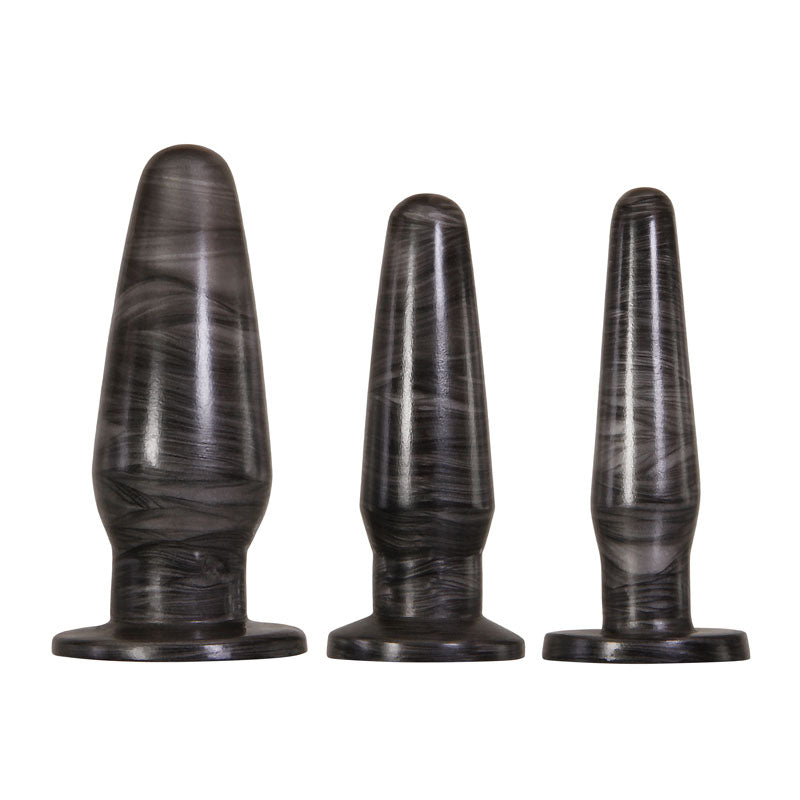 Adam & Eve ANAL ROCKETS TRAINER SET - Black Butt Plugs - Set of 3 Sizes Adam & Eve