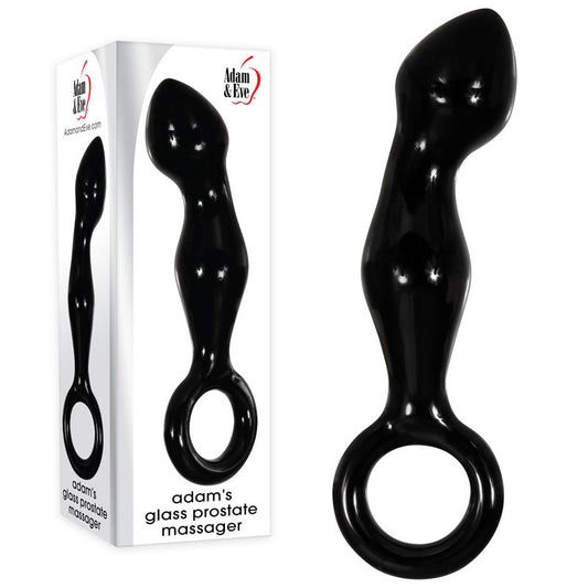 Adam & Eve ADAMS GLASS PROSTATE MASSAGER - Black Glass 16.6 cm Prostate Massager Adam & Eve