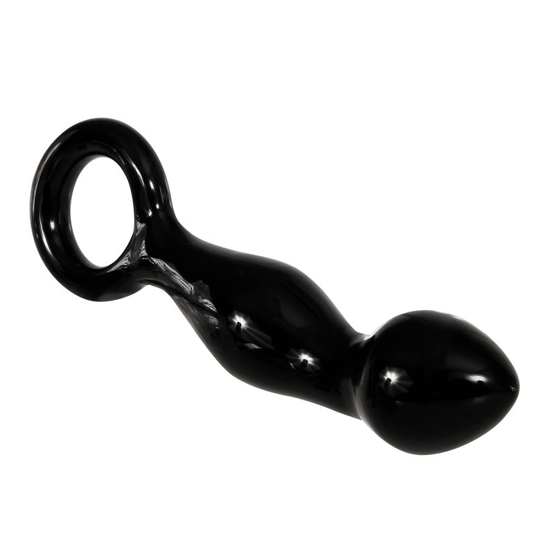 Adam & Eve ADAMS GLASS PROSTATE MASSAGER - Black Glass 16.6 cm Prostate Massager Adam & Eve