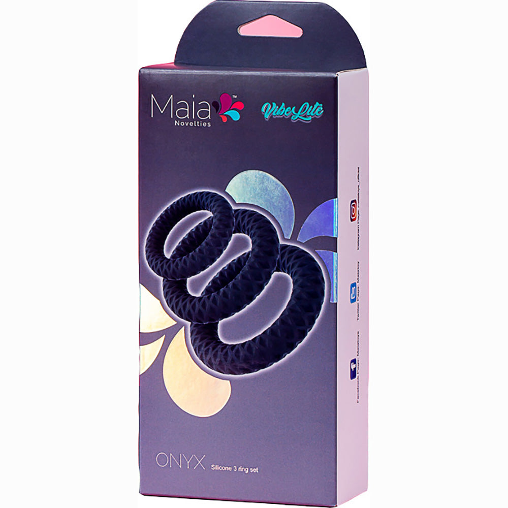 Maia ONYX - Grey Cock Ring Set - Set of 3 Sizes Maia Toys