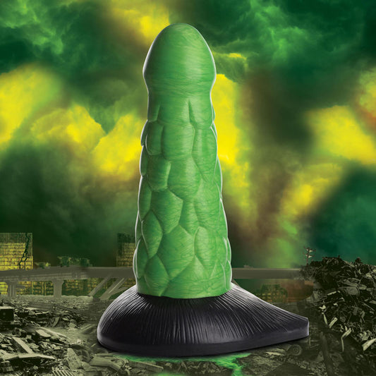 Creature Cocks Radioactive Reptile Thick Scaly Silicone Dildo - Green 19 cm Dildo Green - Club X