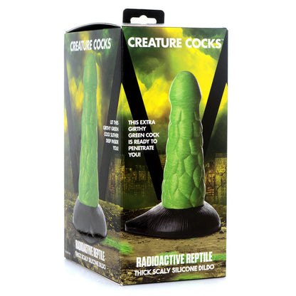 Creature Cocks Radioactive Reptile Thick Scaly Silicone Dildo - Green 19 cm Dildo XR Brands
