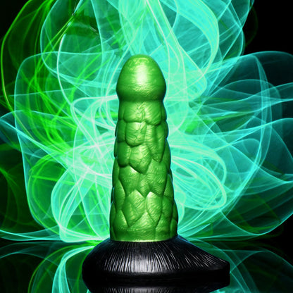 Creature Cocks Radioactive Reptile Thick Scaly Silicone Dildo - Green 19 cm Dildo XR Brands