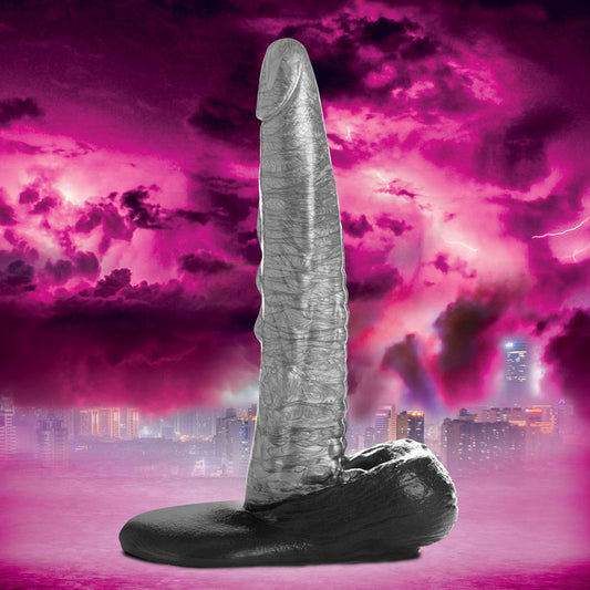 Creature Cocks The Gargoyle Rock Hard Silicone Dildo - Silver 23.6 cm Fantasy Dildo Silver - Club X