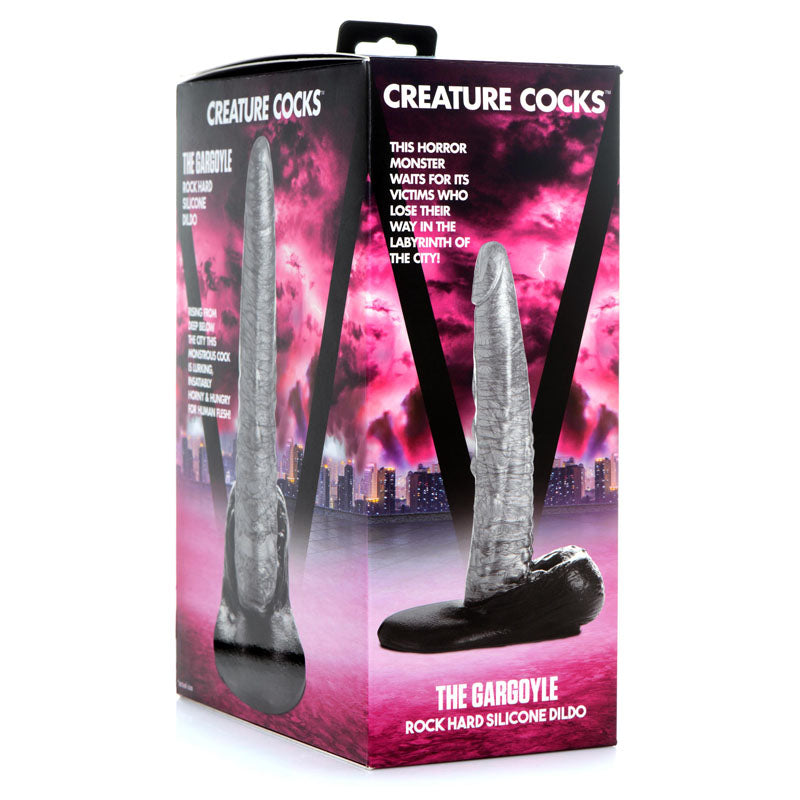 Creature Cocks The Gargoyle Rock Hard Silicone Dildo - Silver 23.6 cm Fantasy Dildo XR Brands