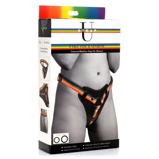 Strap-U Take the Rainbow - Rainbow Universal Strap-On Harness (No Probe Included) Coloured - Club X