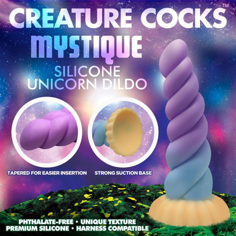 Creature Cocks Mystique Silicone Unicorn Dildo - Coloured 21 cm Fantasy Dildo XR Brands