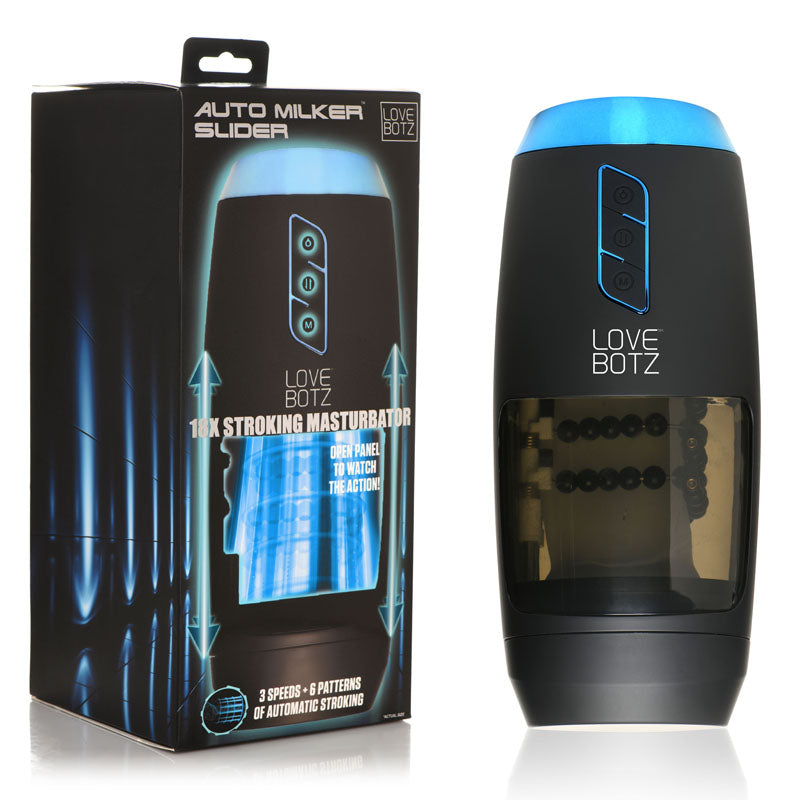 LoveBotz The Milker Slider 18X Stroking Masturbator - USB Rechargeable Stroking Masturbator XR Brands