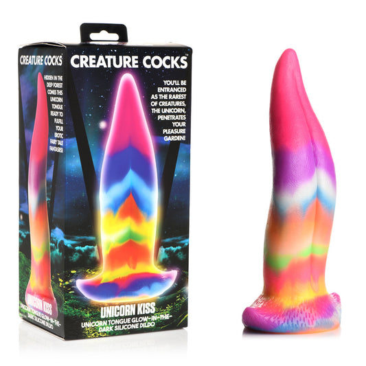 Creature Cocks Unicorn Kiss Silicone Dildo - Coloured 21.4 cm Fantasy Unicorn Tongue Dildo Coloured - Club X