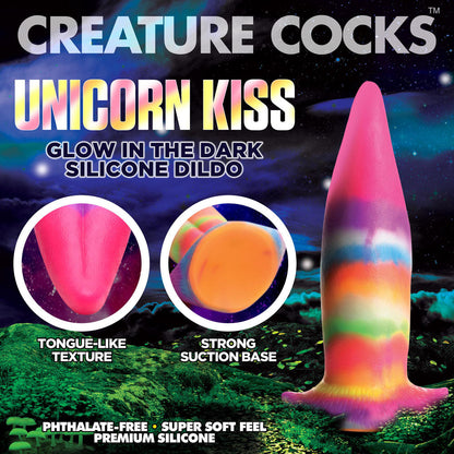 Creature Cocks Unicorn Kiss Silicone Dildo - Coloured 21.4 cm Fantasy Unicorn Tongue Dildo XR Brands