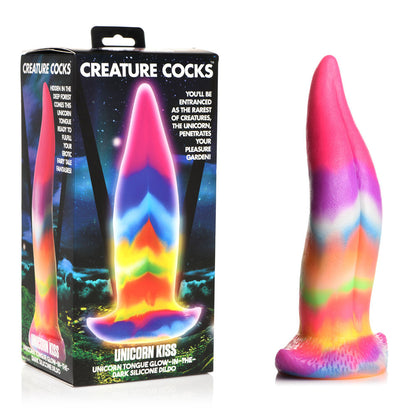 Creature Cocks Unicorn Kiss Silicone Dildo - Coloured 21.4 cm Fantasy Unicorn Tongue Dildo XR Brands