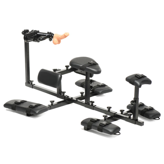 Master Series Subversion - Deluxe Stockade with Mains Powered Sex Machine Black - Club X